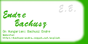 endre bachusz business card